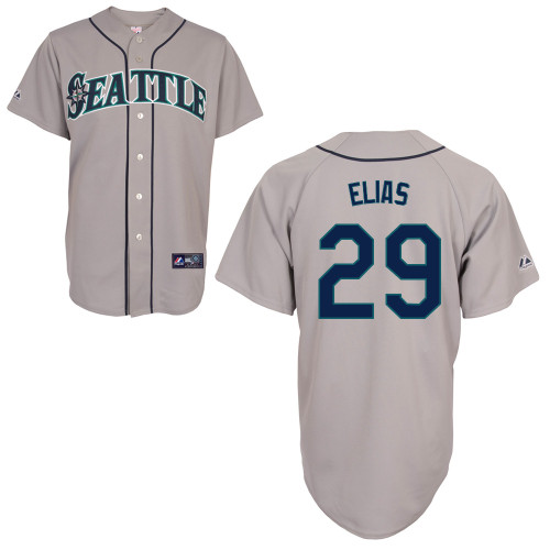 Roenis Elias #29 mlb Jersey-Seattle Mariners Women's Authentic Road Gray Cool Base Baseball Jersey